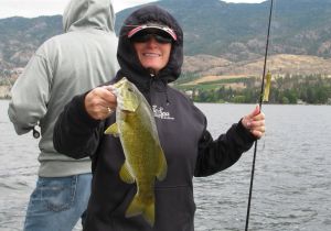 Tammy of Texas with a nice Smallie caught on a texas rigged tube