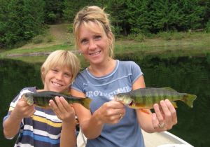 Sandra and Dylan enjoying some fishing time together
