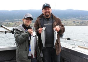 Olivier and son Remy of Oliver with some great Wood Lake Kokanee!