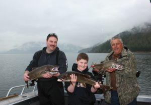 Phil, Timothy and Paul on their annual Shuswap fishing charter