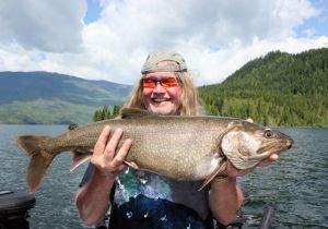 Rick of California with his 1st Place Shuswap Derby Lake Trout.