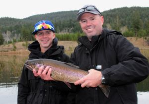 Scott & Mathew With an Awesome Fly Caught Rainbow