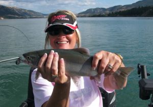 Tammy from Texas with her first BC Kokanee.