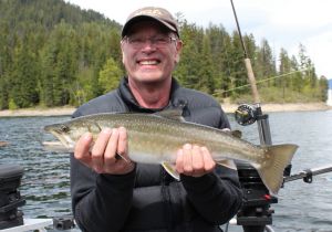 Jim of Vancouver with a nice fly caught Bull Trout from Shuswap Lake