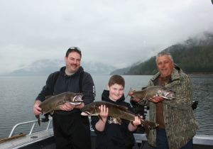 Phil, Timothy and Paul on their annual Shuswap fishing charter