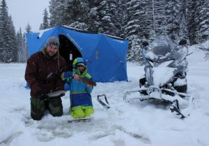 Ron and his son Jordan with some nice Rainbows for supper.