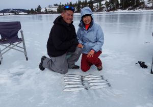 Guests from Maui with their catch of Kokanee.